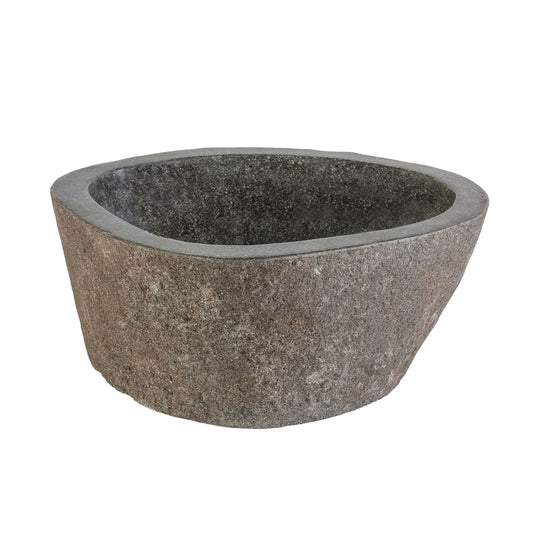 WASKOM VAN NATUURLIJKE RIVIERSTEEN - GRIJS 30-35X15X3CM